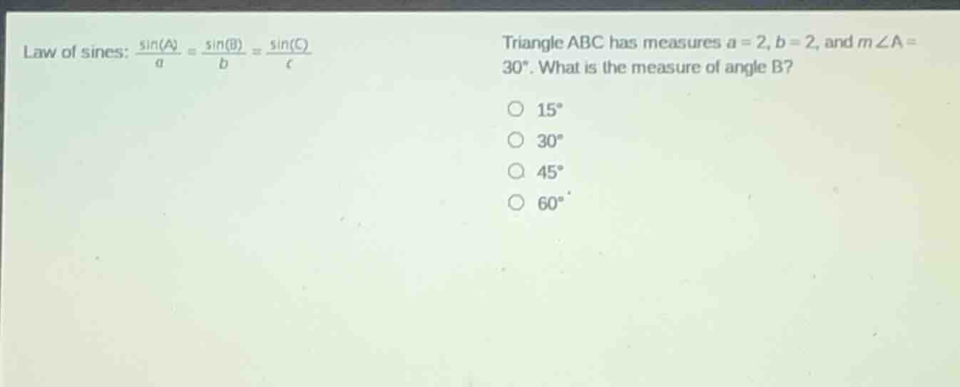 law of sines: \\(\frac{\\sin(a)}{a} = \\frac{\\sin(b)}{b} = \\frac{\\si…