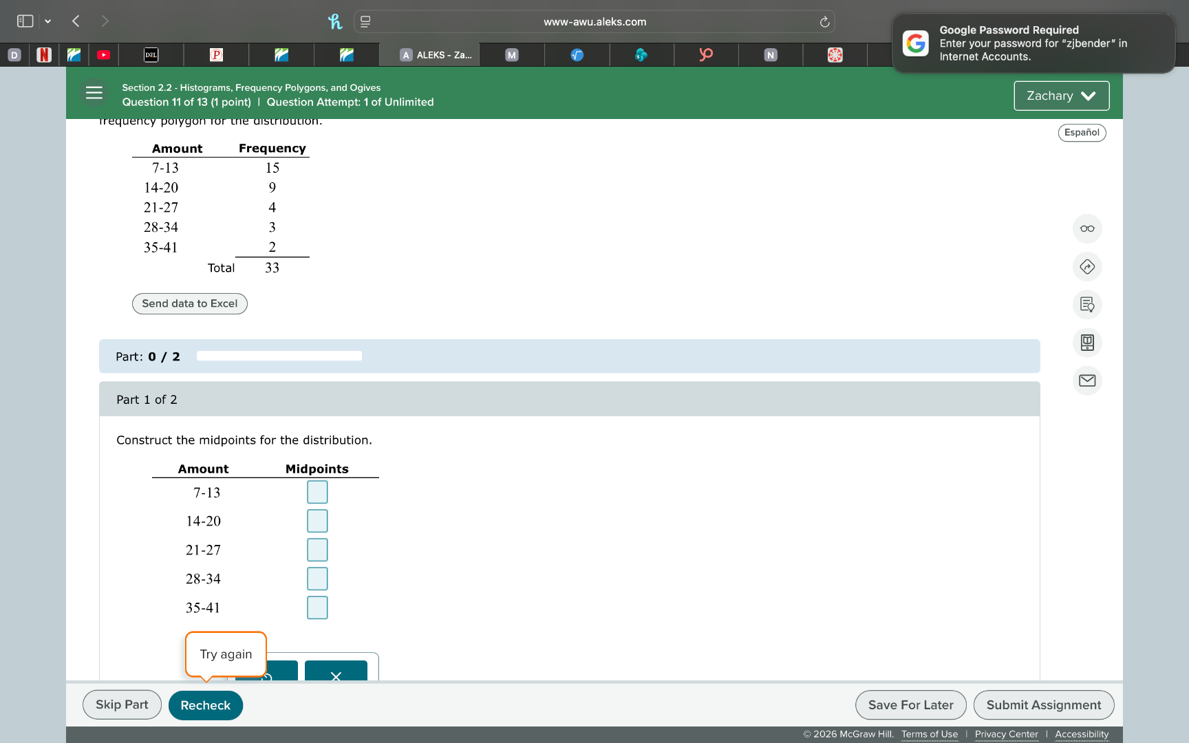section 2.2 - histograms, frequency polygons, and ogives question 11 of…
