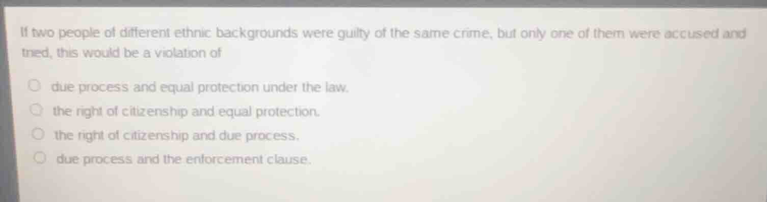 if two people of different ethnic backgrounds were guilty of the same c…