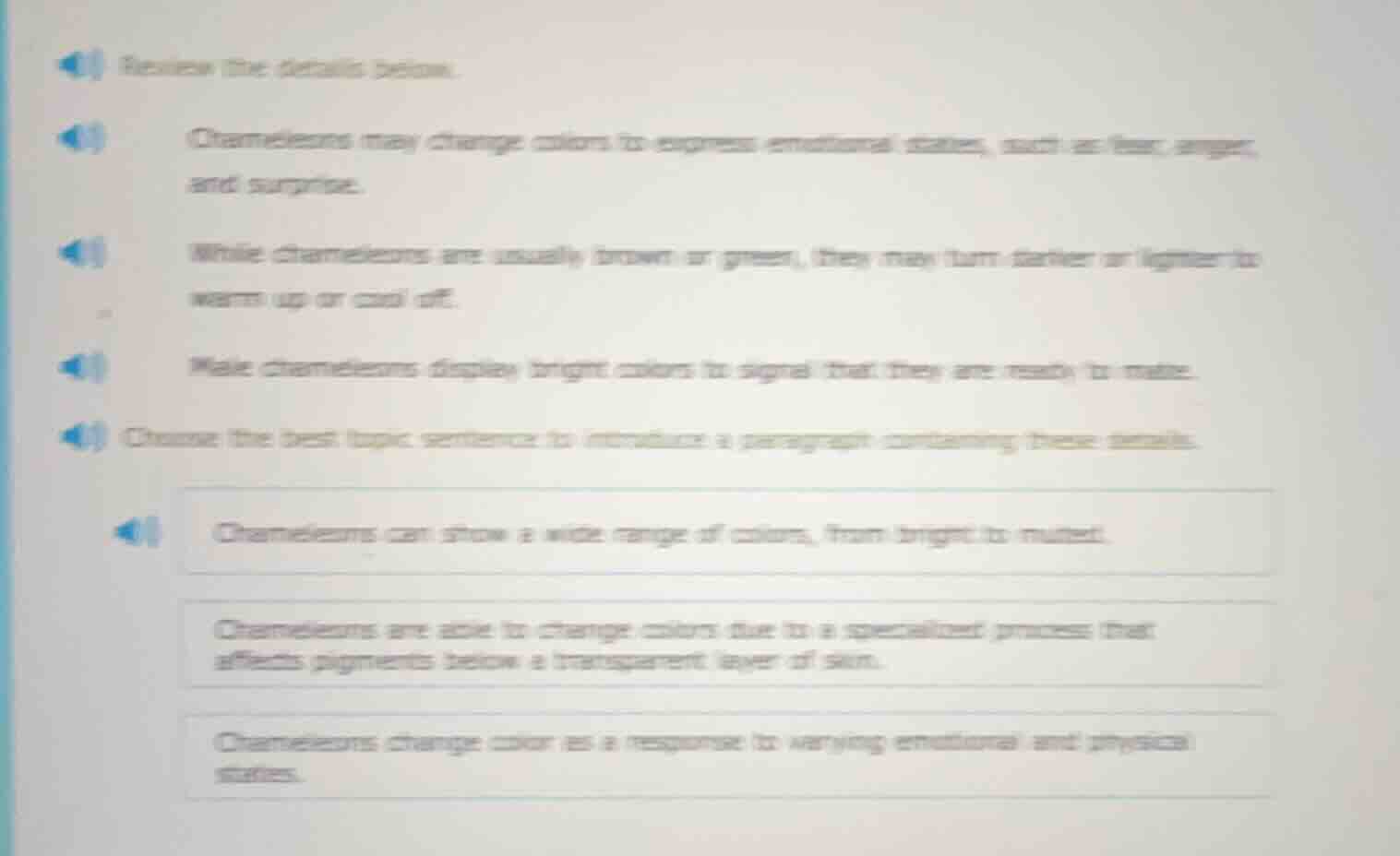 review the details below. chameleons may change colors to express emoti…