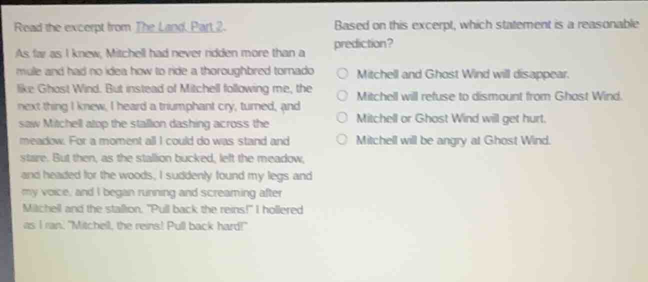 read the excerpt from the land (part 2). as far as i knew, mitchell had…