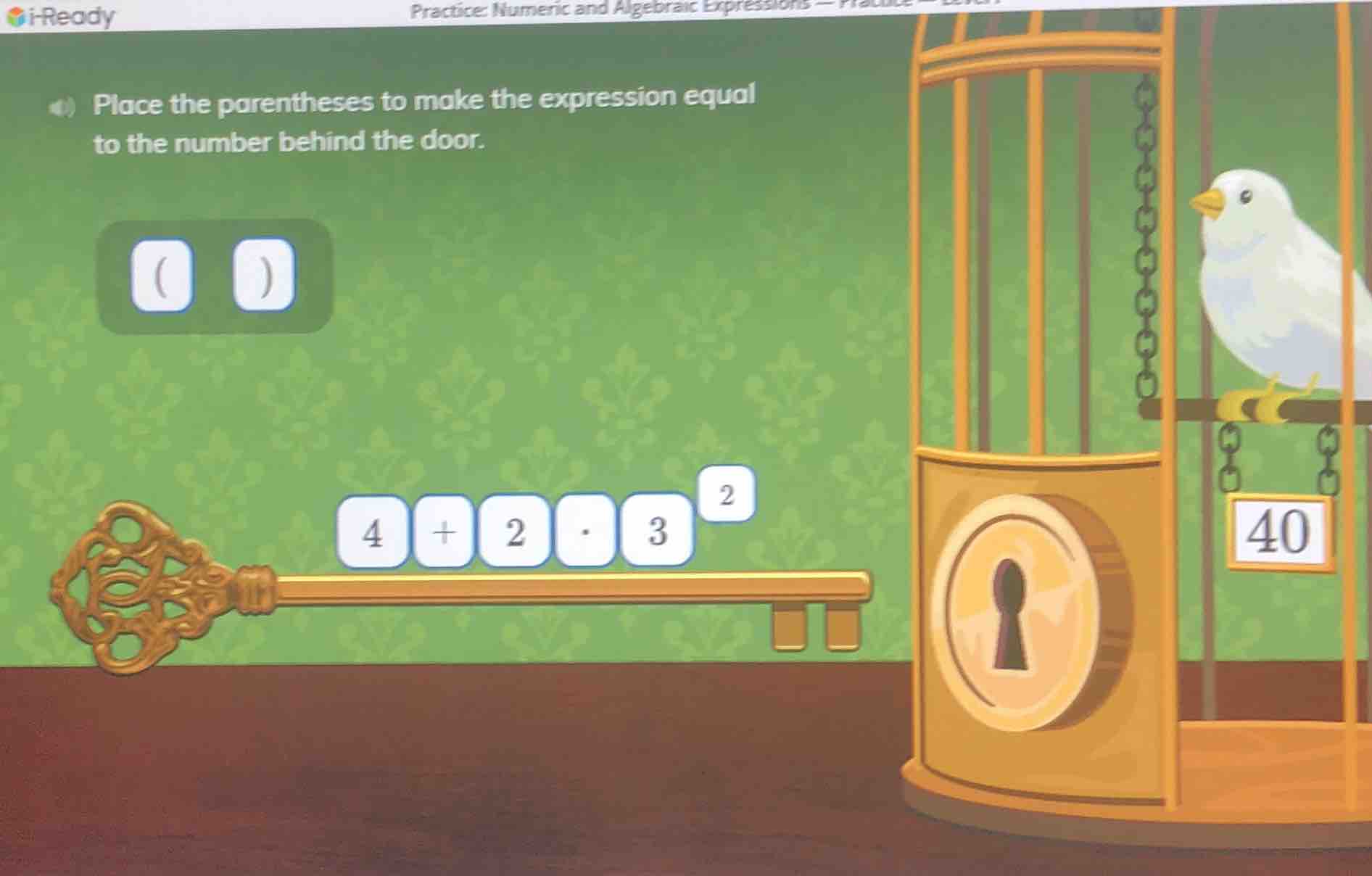 place the parentheses to make the expression equal to the number behind…