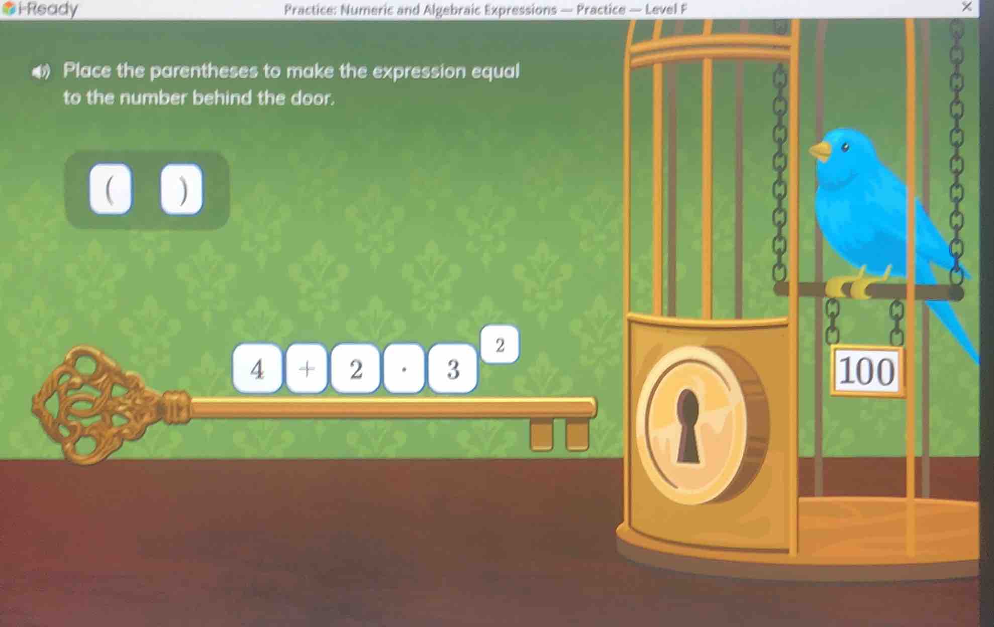 place the parentheses to make the expression equal to the number behind…