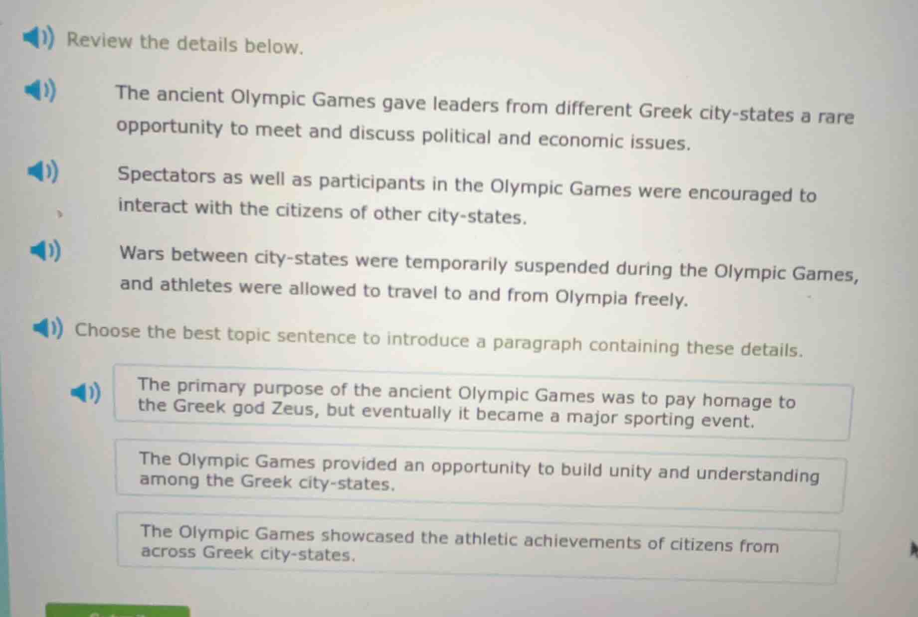 review the details below. the ancient olympic games gave leaders from d…