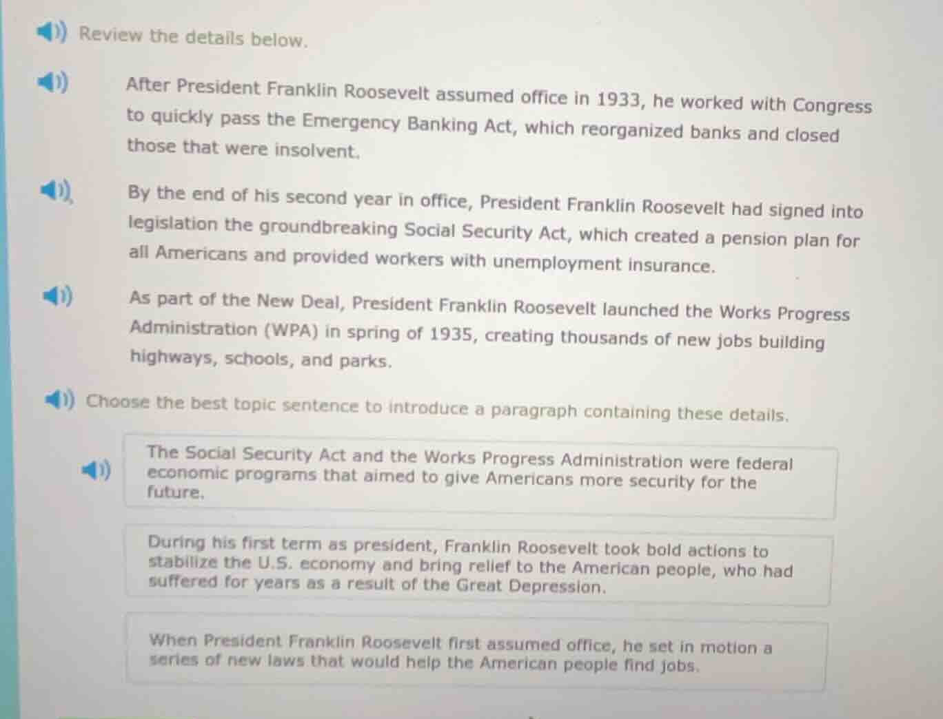 review the details below. after president franklin roosevelt assumed of…