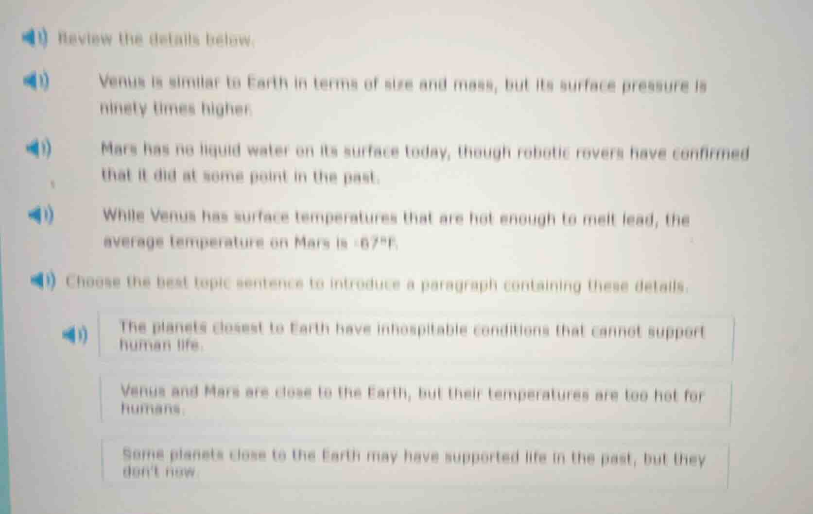 1) review the details below: 2) venus is similar to earth in terms of s…