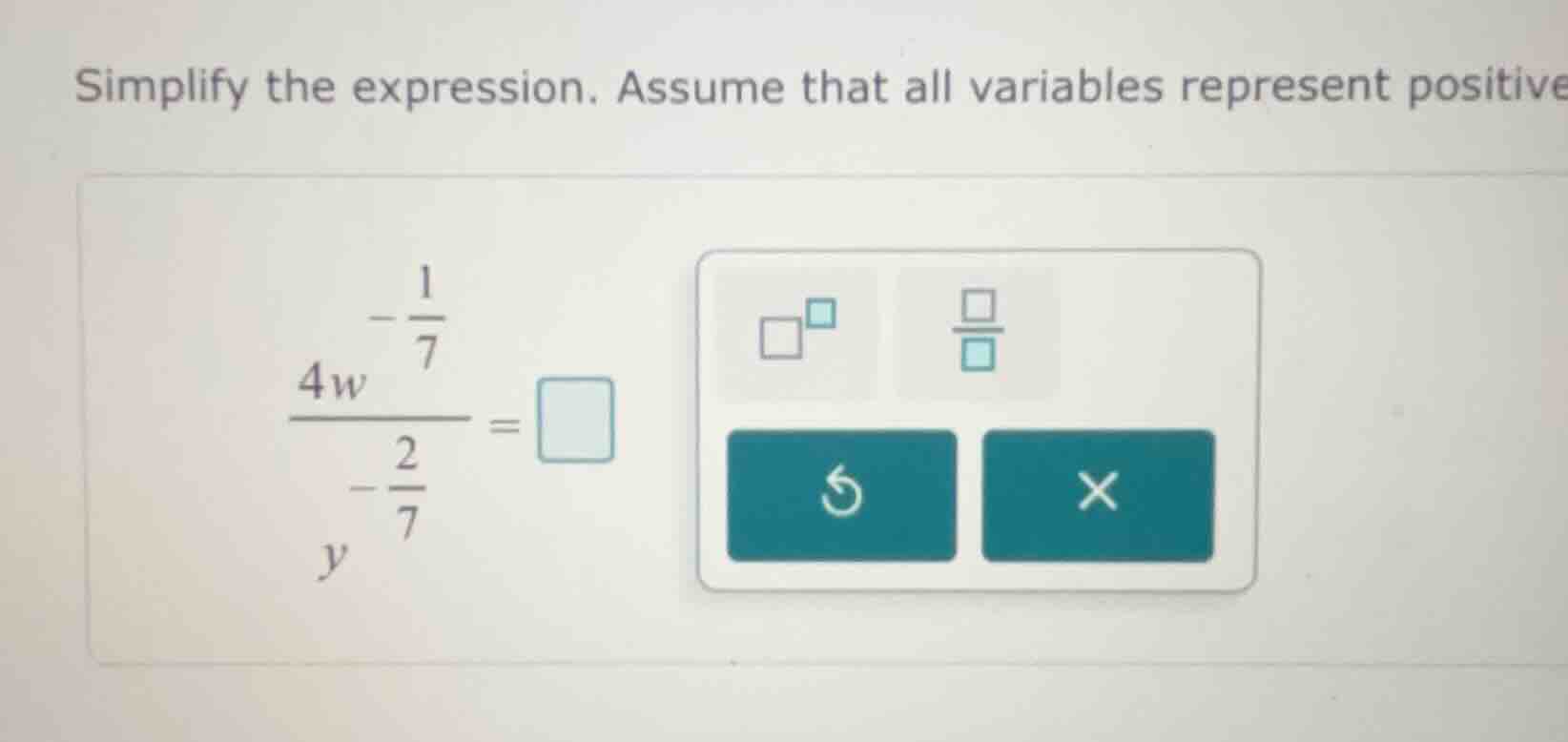 simplify the expression. assume that all variables represent positive\\…