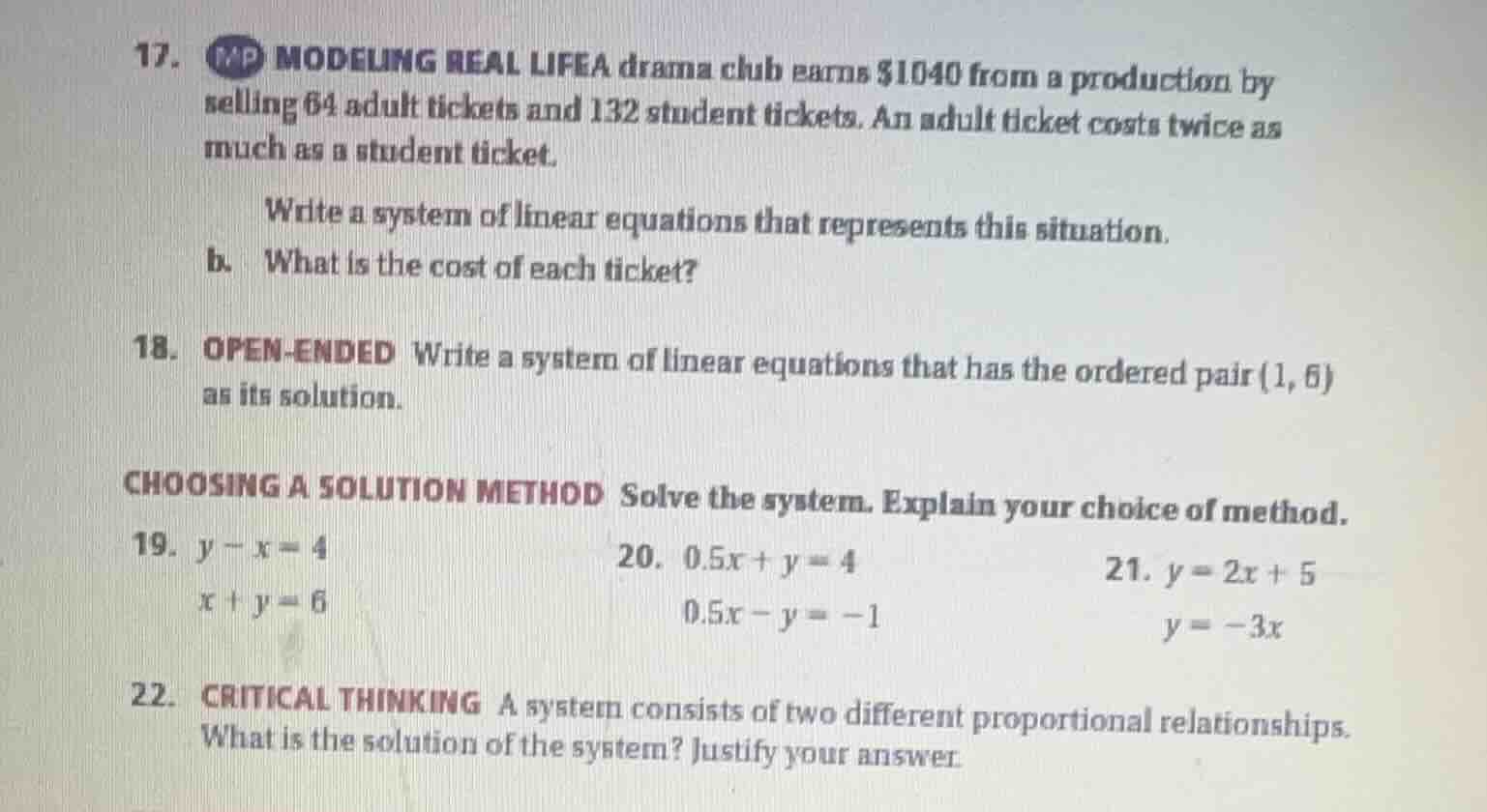 17. mp modeling real life a drama club earns $1040 from a production by…