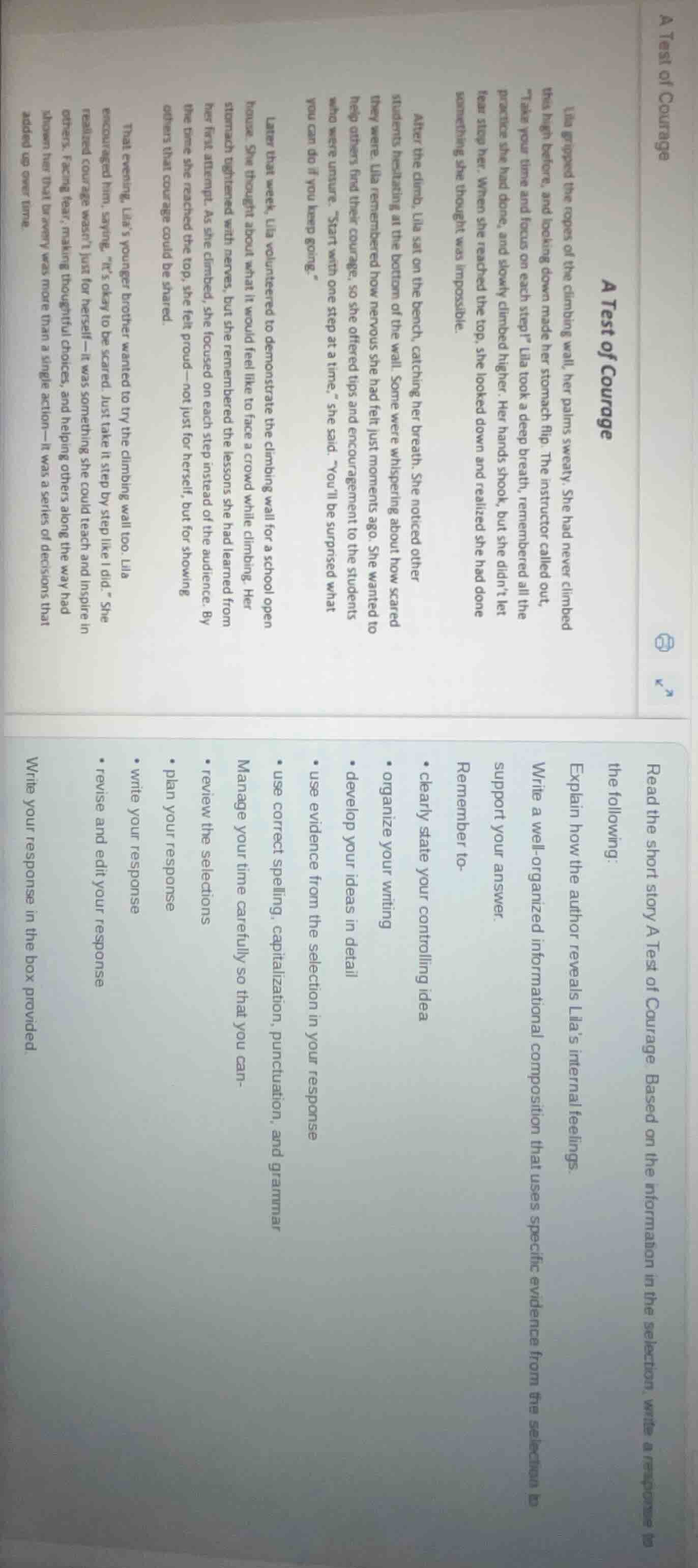 a test of courage a test of courage lila gripped the ropes of the climb…