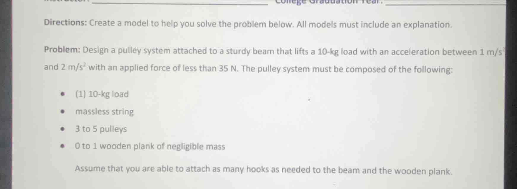 directions: create a model to help you solve the problem below. all mod…