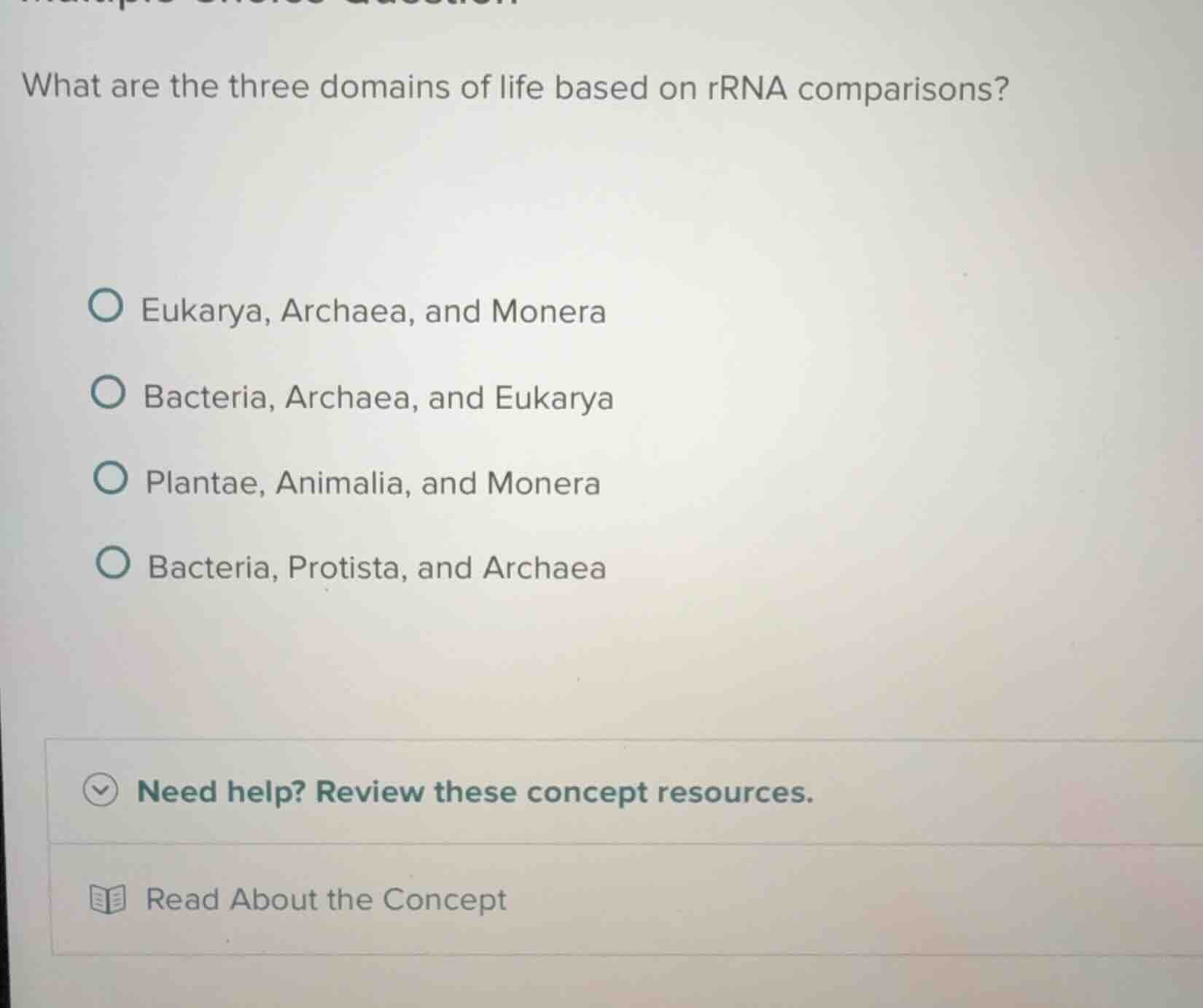 what are the three domains of life based on rrna comparisons? eukarya, …