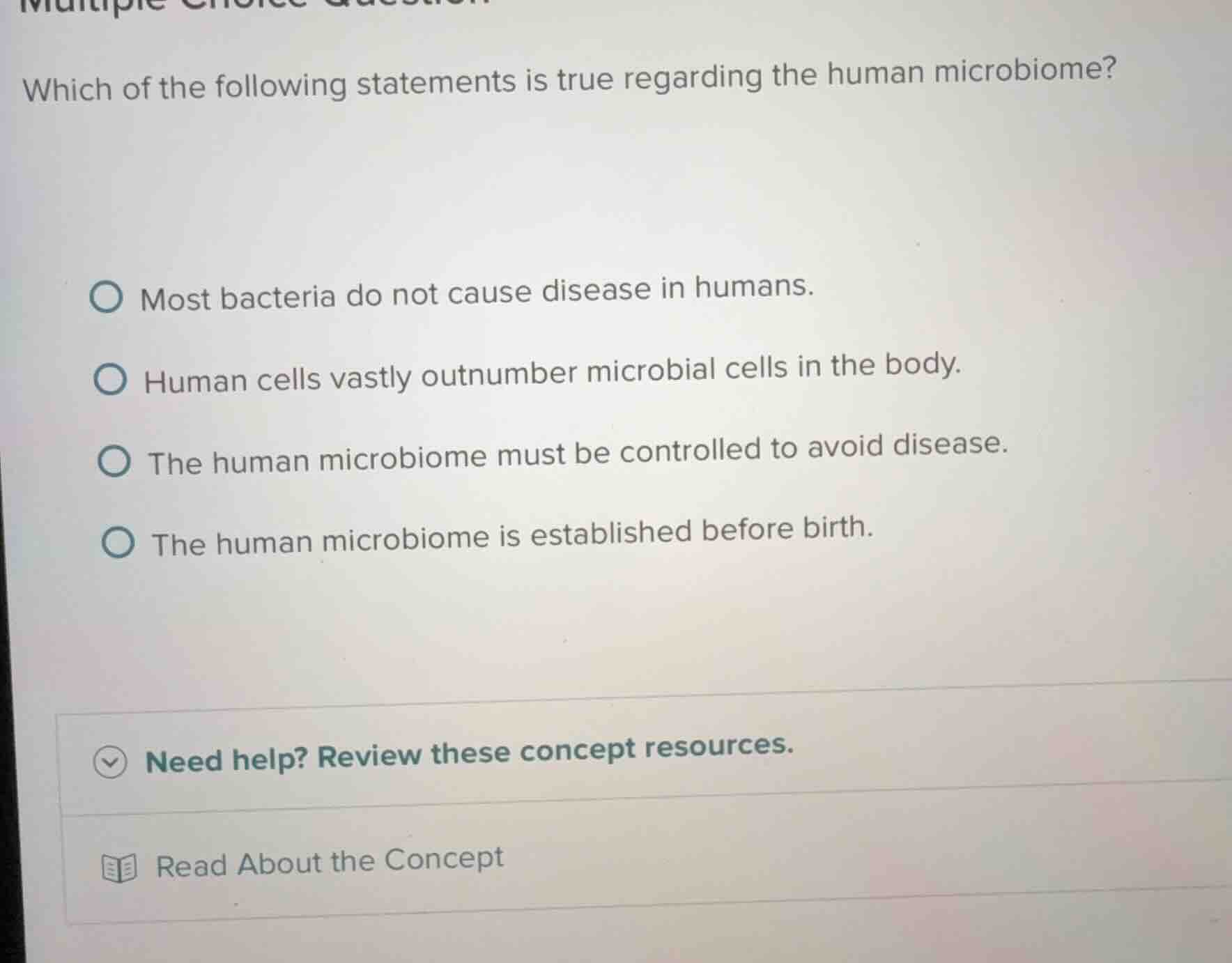 which of the following statements is true regarding the human microbiom…