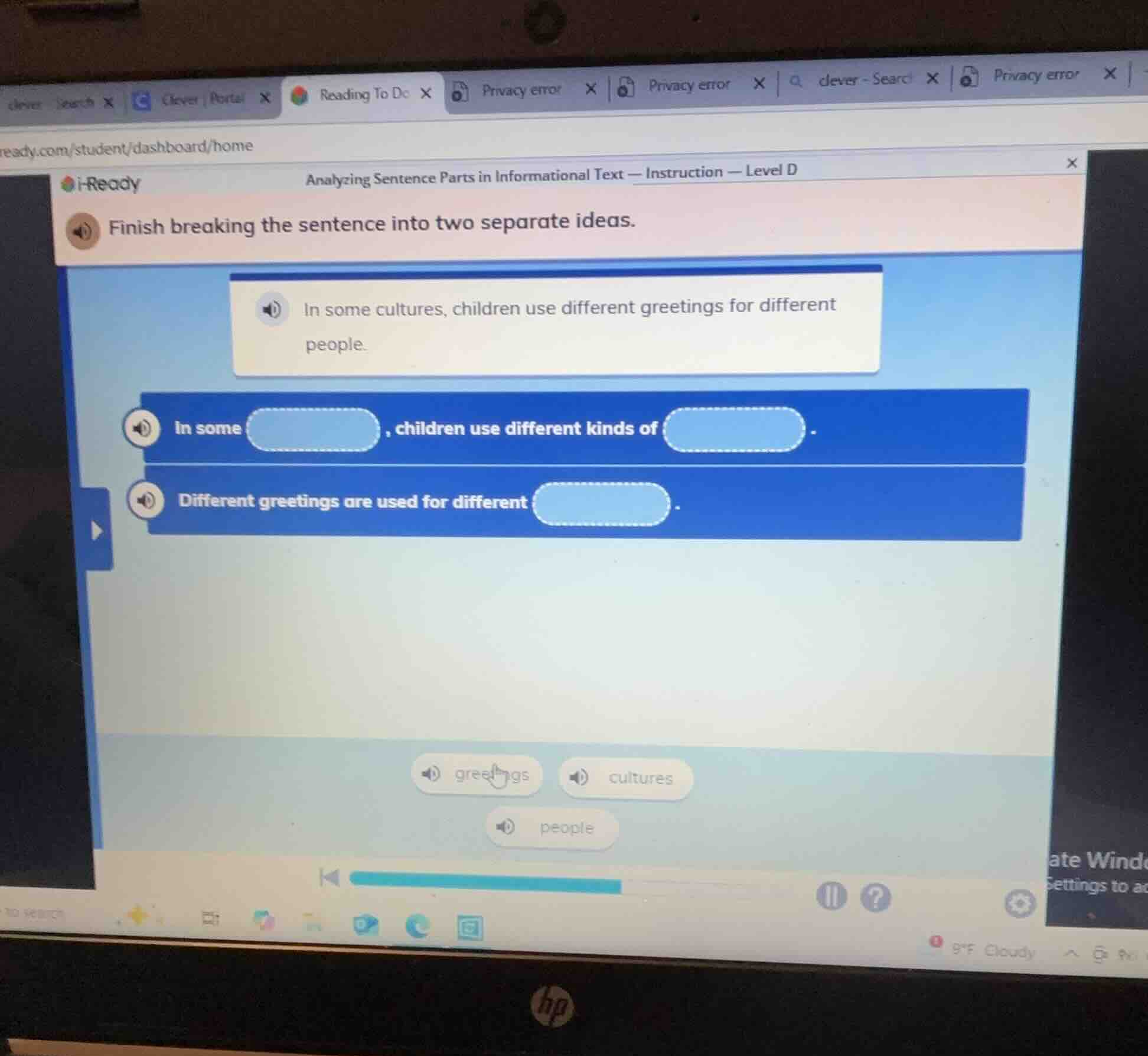 analyzing sentence parts in informational text — instruction — level d …