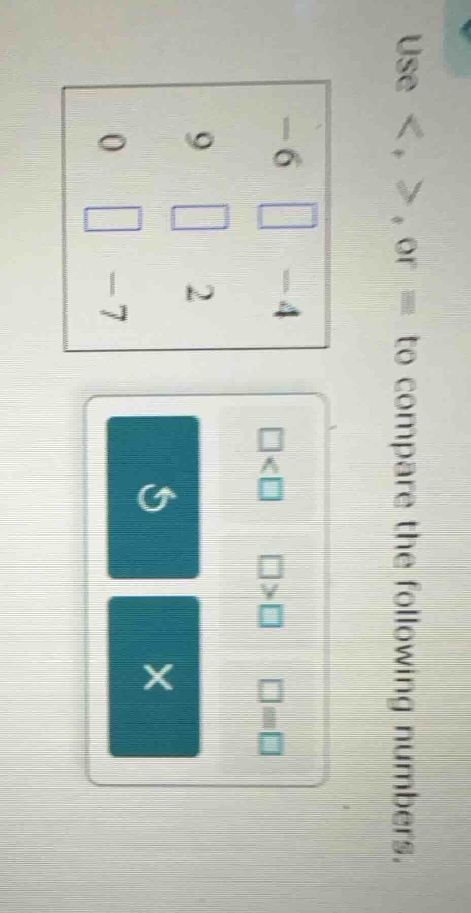 use <, >, or = to compare the following numbers.