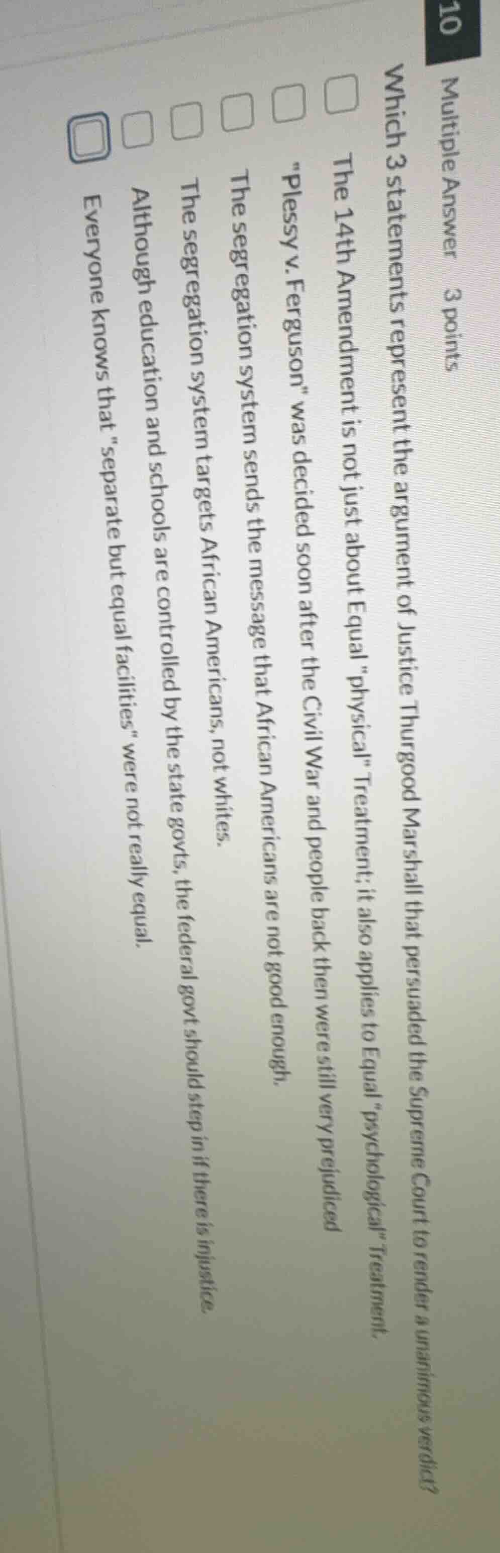 10 multiple answer 3 points which 3 statements represent the argument o…