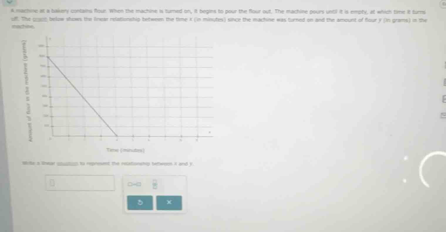 a machine at a bakery contains flour. when the machine is turned on, it…