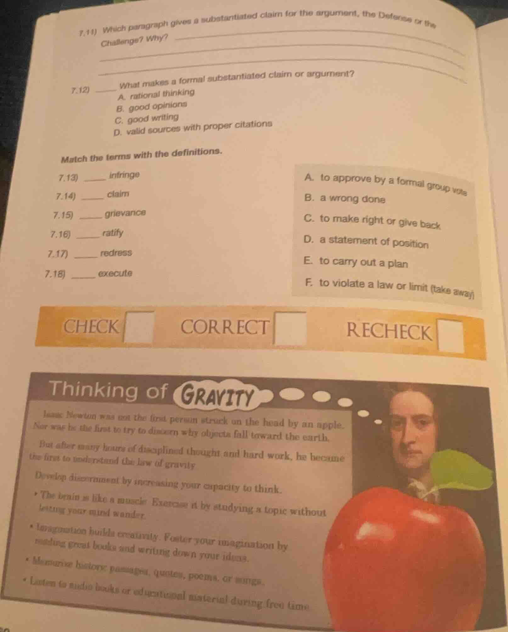 7.11) which paragraph gives a substantiated claim for the argument, the…