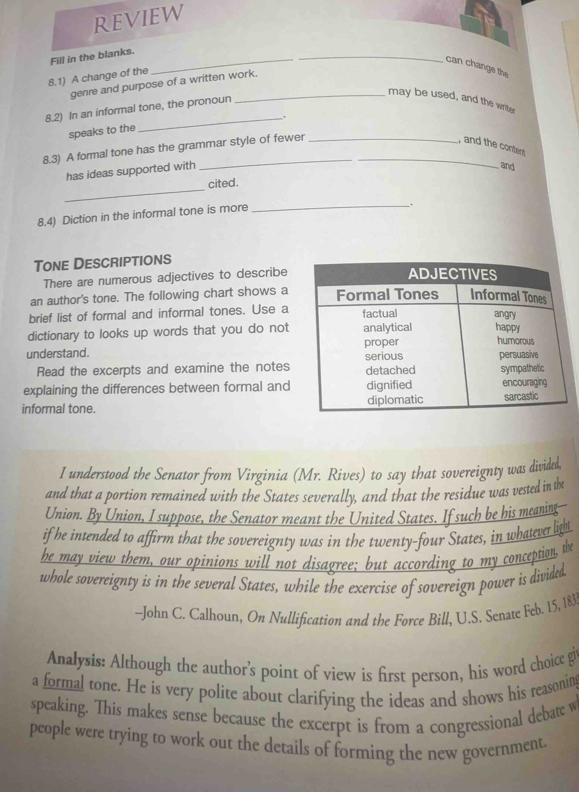 review fill in the blanks. 8.1) a change of the ________ ________ can c…