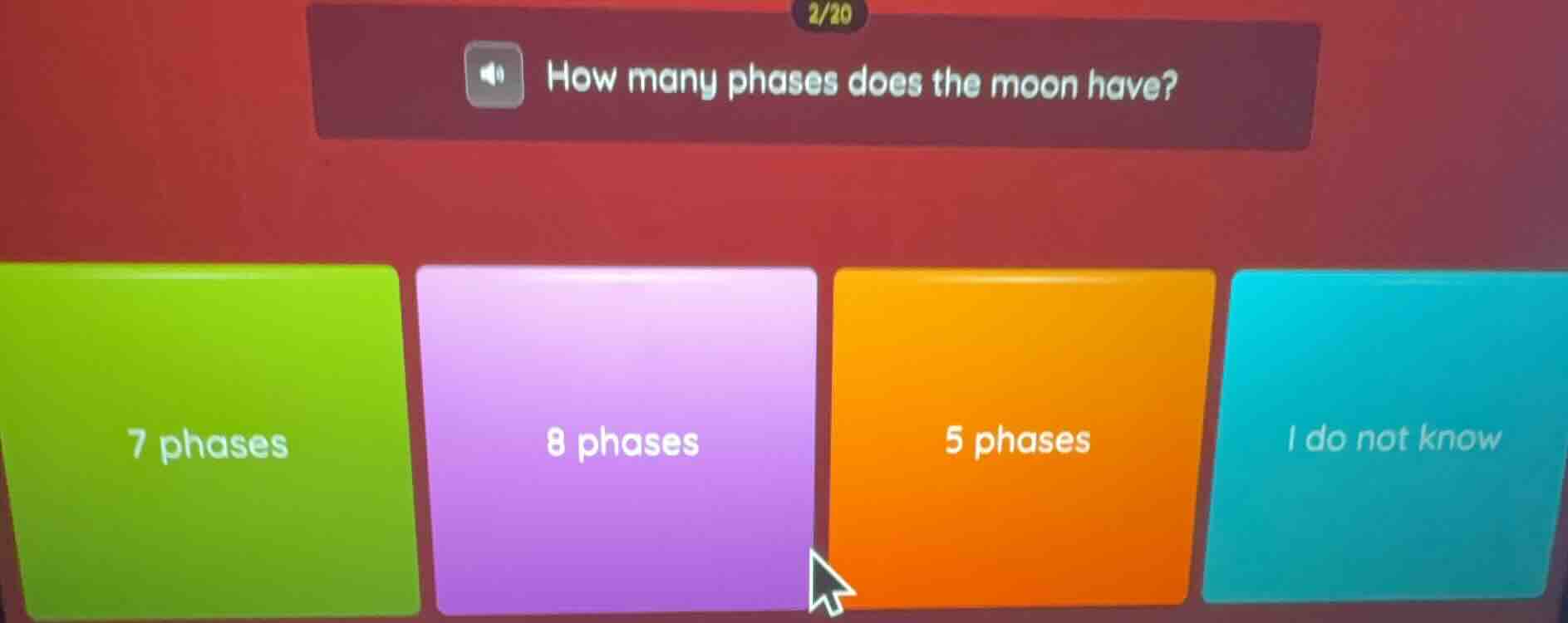how many phases does the moon have? 7 phases 8 phases 5 phases i do not…