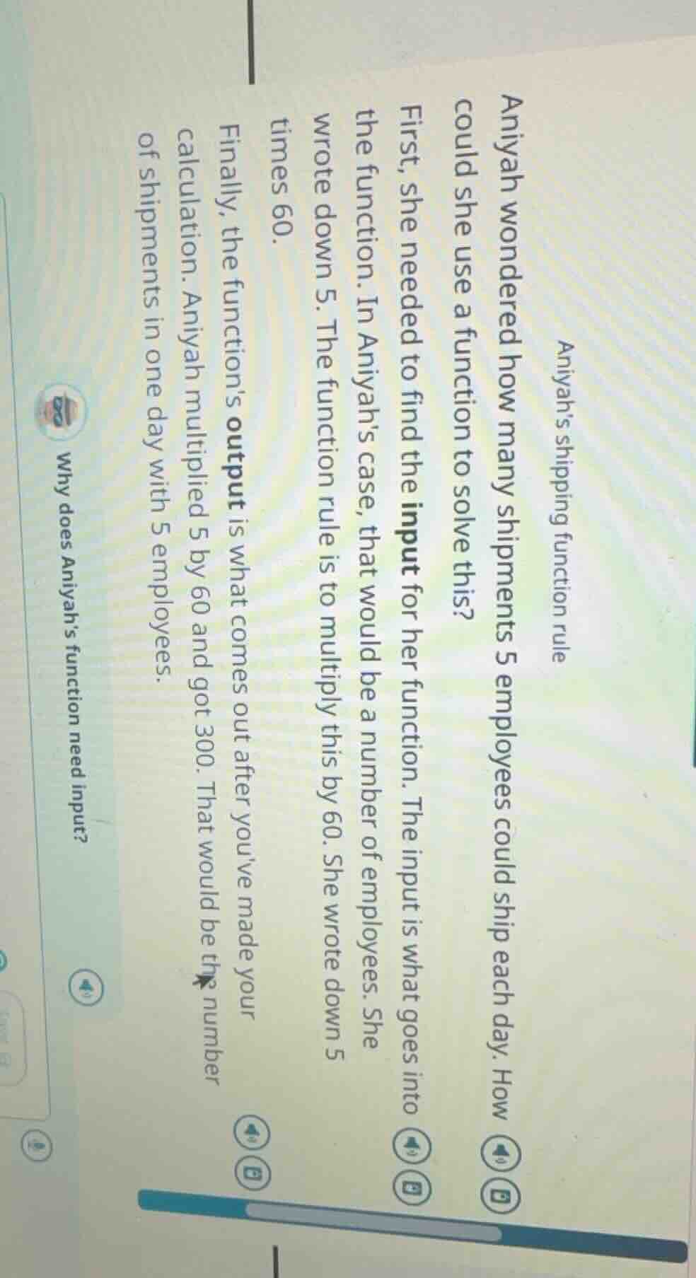 aniyah’s shipping function rule aniyah wondered how many shipments 5 em…