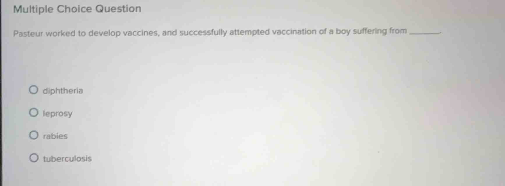 multiple choice question pasteur worked to develop vaccines, and succes…