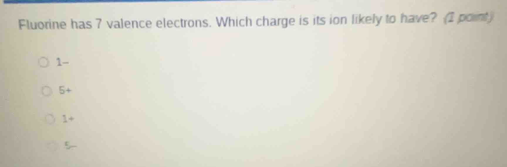 fluorine has 7 valence electrons. which charge is its ion likely to hav…