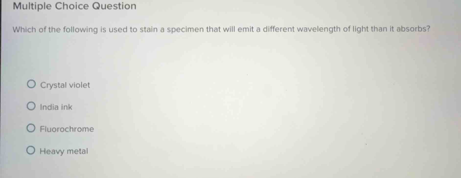 multiple choice question which of the following is used to stain a spec…
