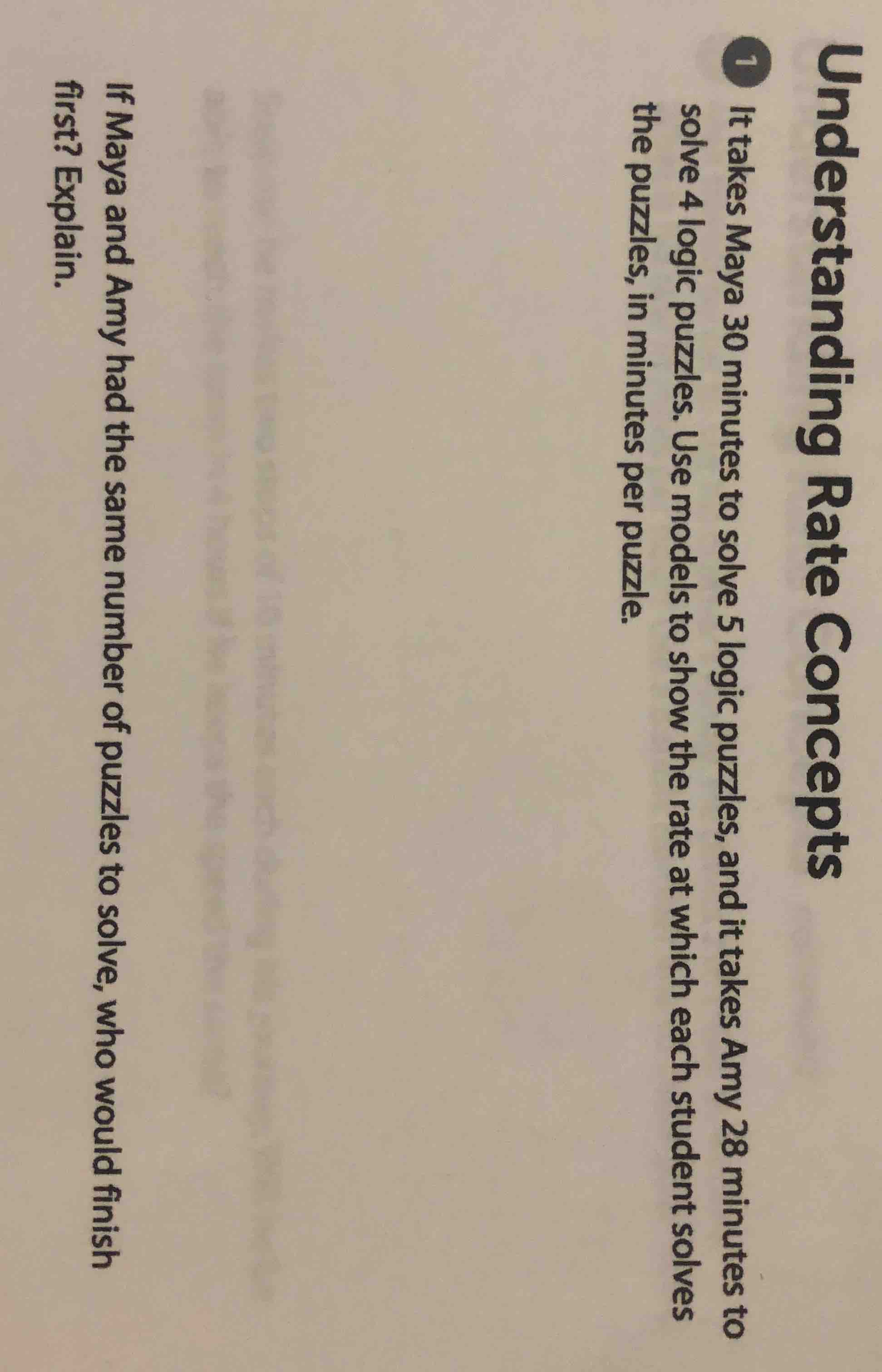 understanding rate concepts 1 it takes maya 30 minutes to solve 5 logic…