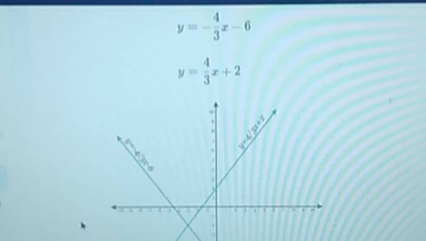 y = -\\frac{4}{3}x - 6\ y = \\frac{4}{3}x + 2