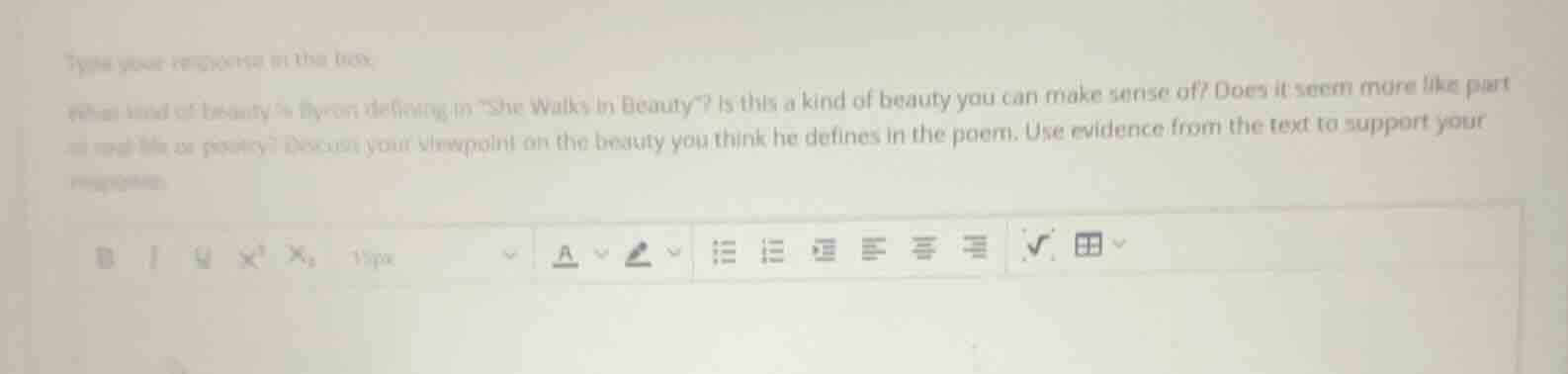 type your response in the box. what kind of beauty is byron defining in…