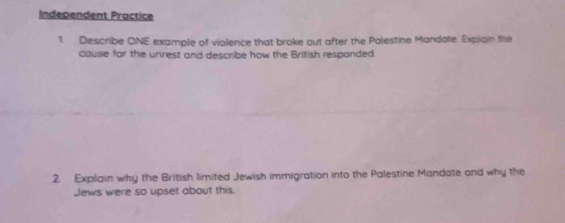 independent practice 1 describe one example of violence that broke out …