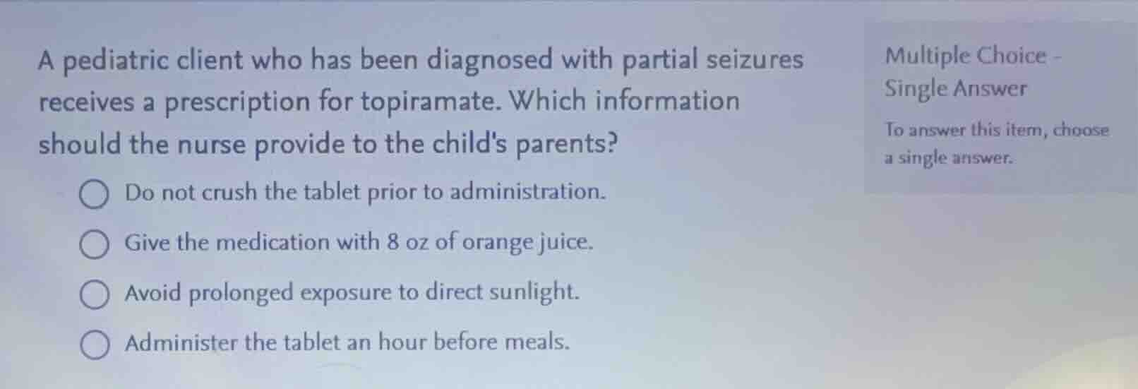 a pediatric client who has been diagnosed with partial seizures receive…