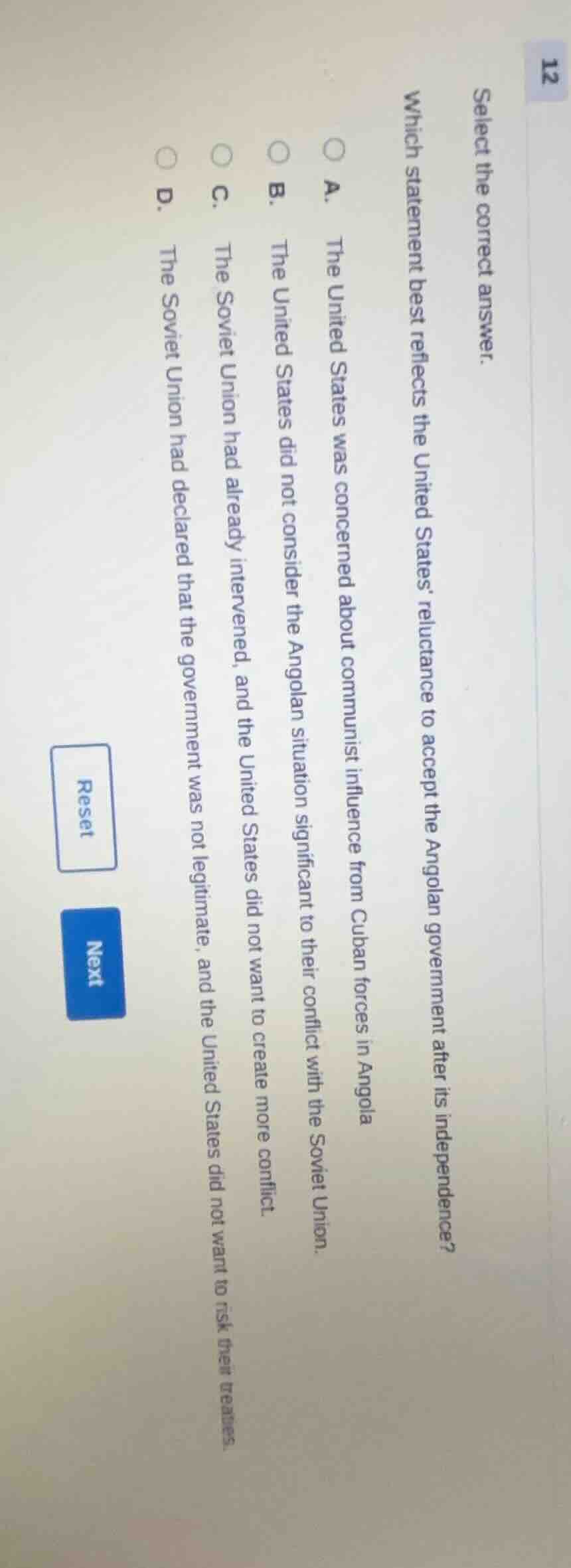 select the correct answer. which statement best reflects the united sta…