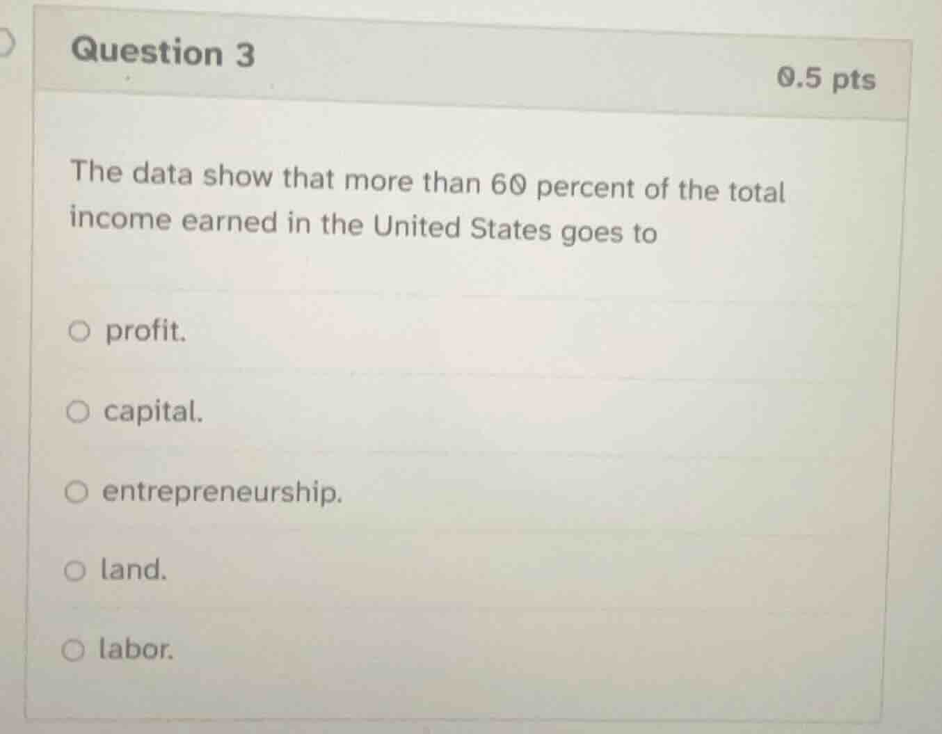 question 3 0.5 pts the data show that more than 60 percent of the total…