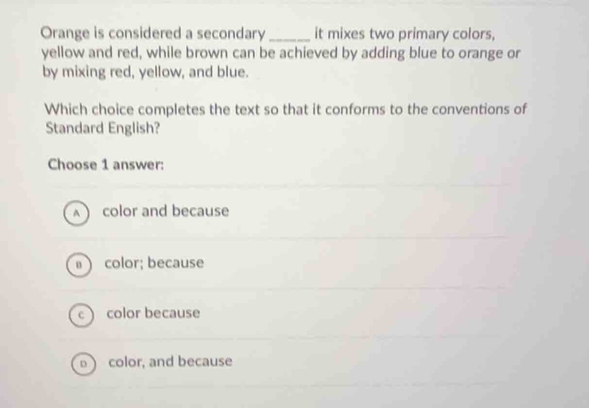 orange is considered a secondary ______ it mixes two primary colors, ye…