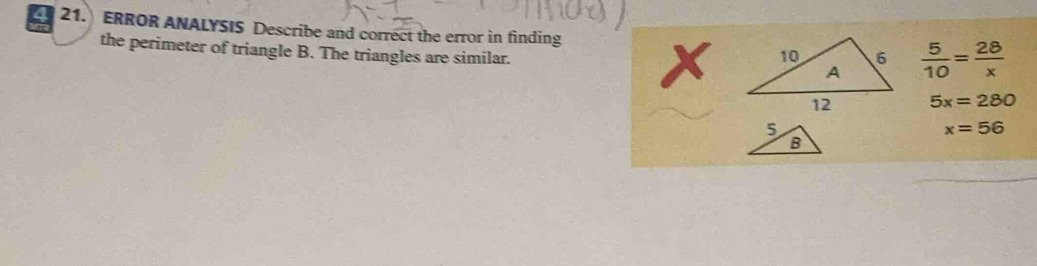 21. error analysis describe and correct the error in finding the perime…