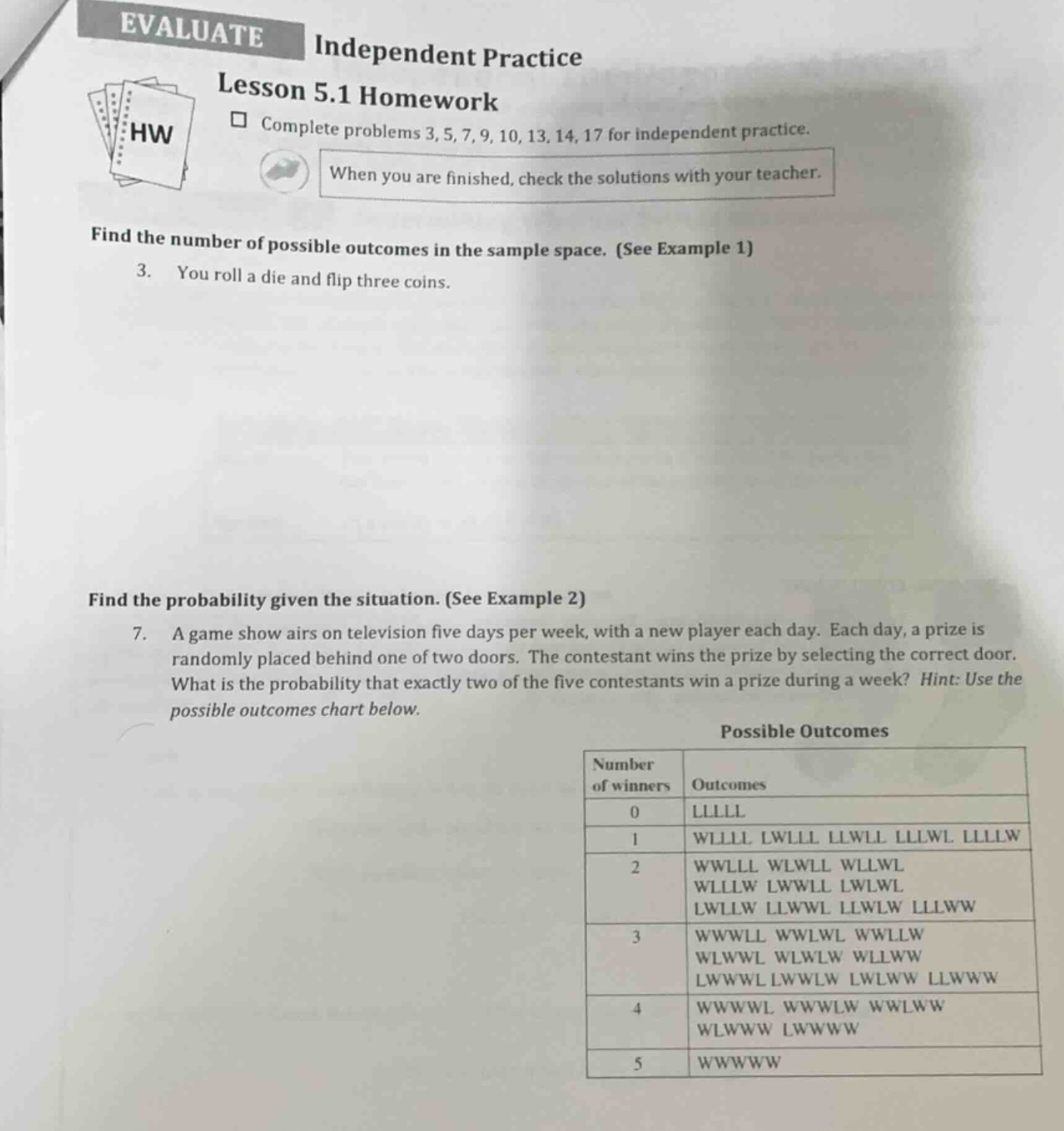 evaluate independent practice lesson 5.1 homework □ complete problems 3…