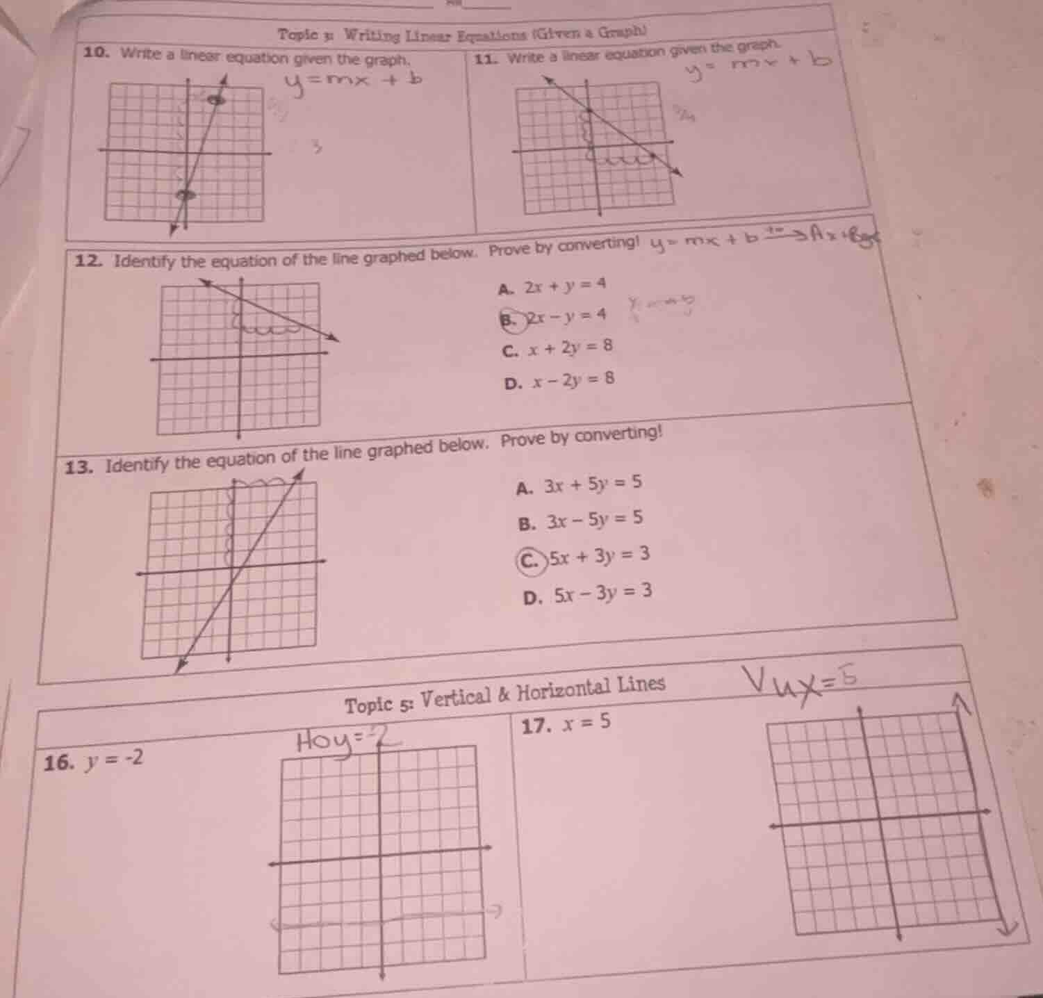 topic 1: writing linear equations (given a graph) 10. write a linear eq…