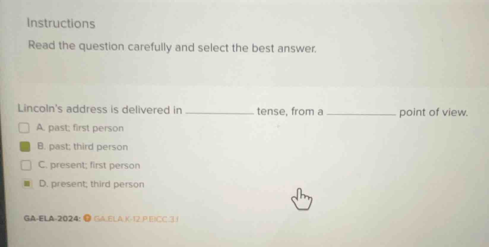 instructions read the question carefully and select the best answer. li…