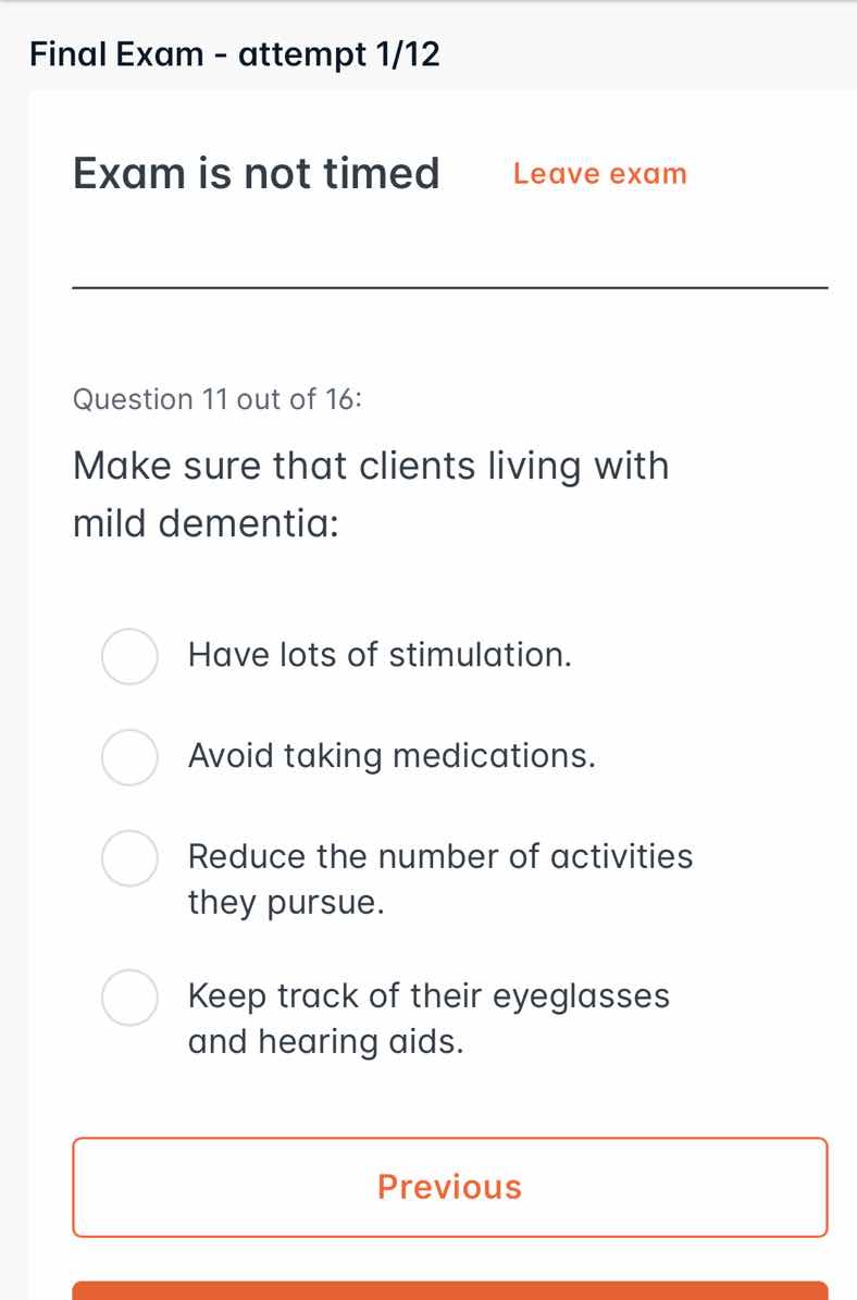 final exam - attempt 1/12 exam is not timed leave exam question 11 out …