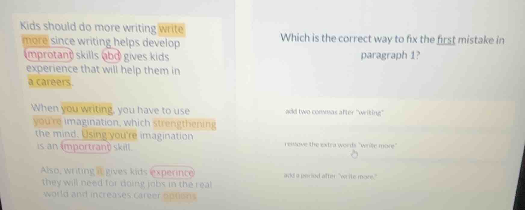 kids should do more writing write more since writing helps develop impr…