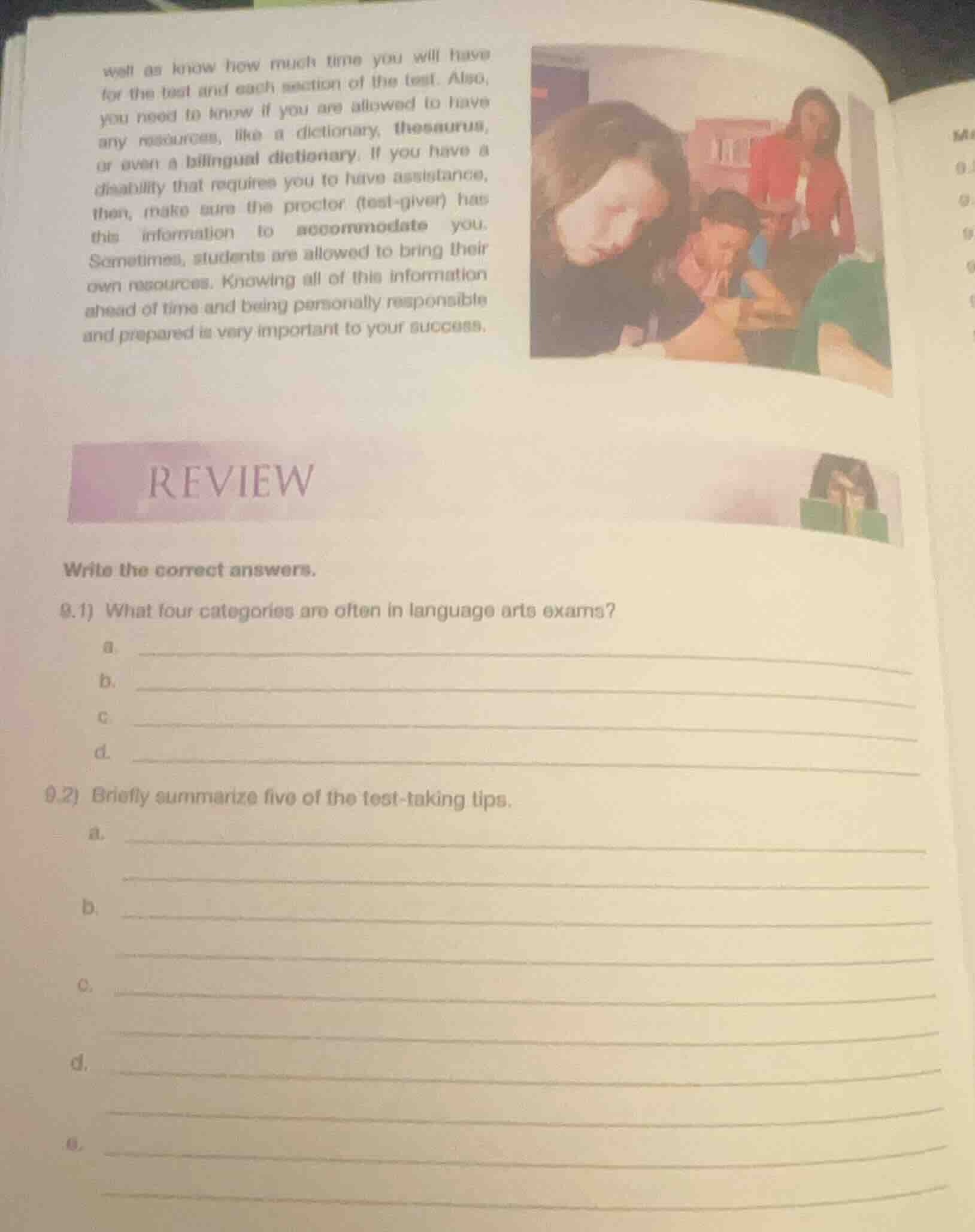 well as know how much time you will have for the test and each section …