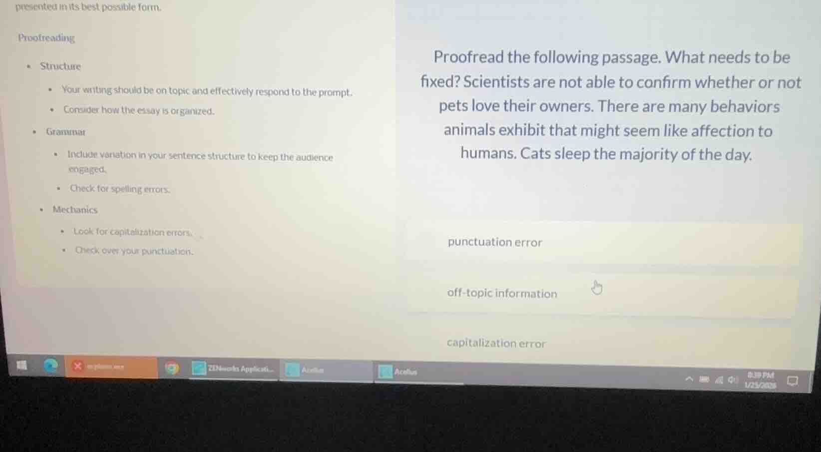 proofread the following passage. what needs to be fixed? scientists are…