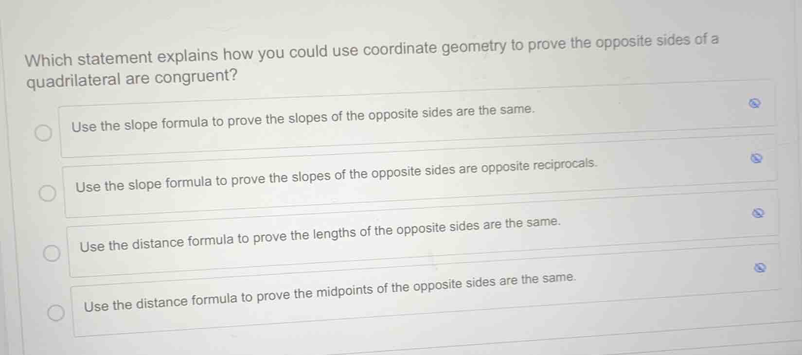which statement explains how you could use coordinate geometry to prove…
