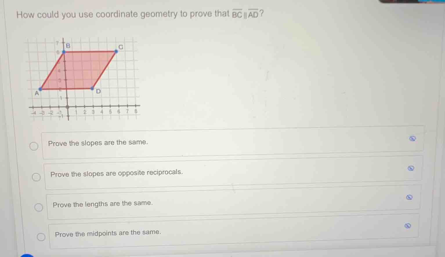 how could you use coordinate geometry to prove that \\(\\overline{bc}\\…