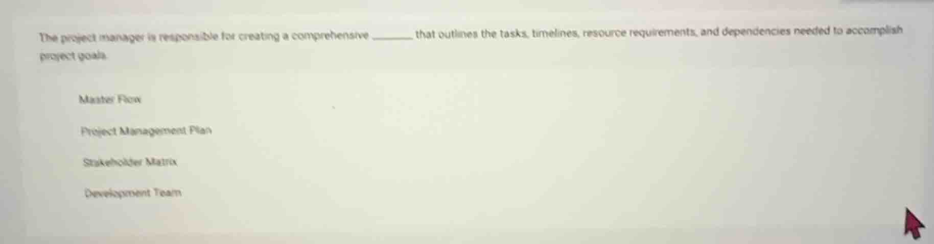 the project manager is responsible for creating a comprehensive ______ …