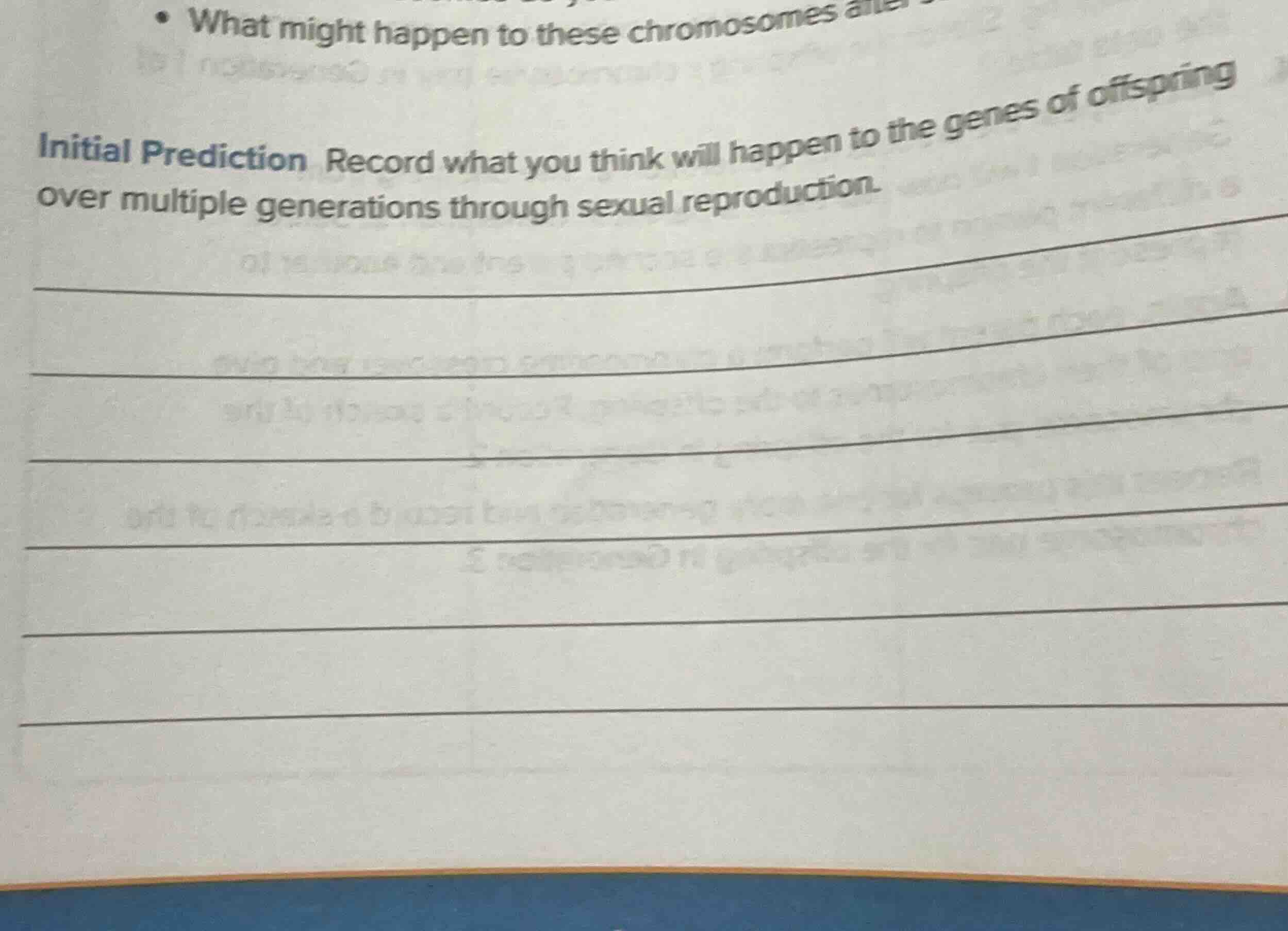initial prediction record what you think will happen to the genes of of…