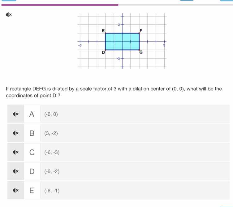 if rectangle defg is dilated by a scale factor of 3 with a dilation cen…