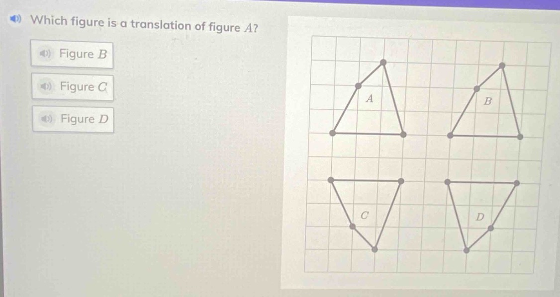 which figure is a translation of figure a? figure b figure c figure d