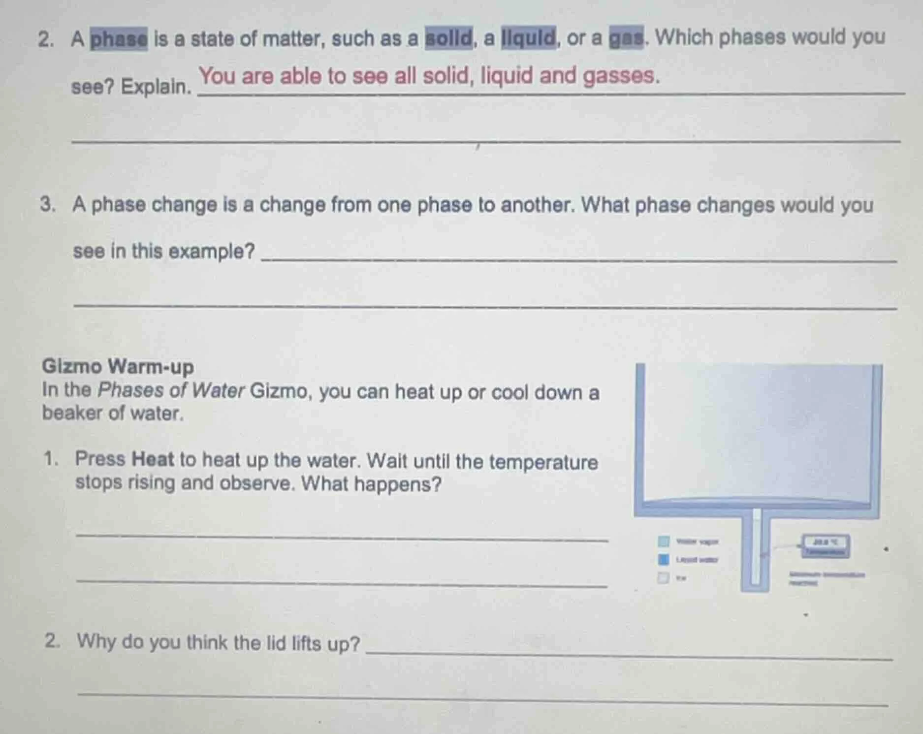 2. a phase is a state of matter, such as a solid, a liquid, or a gas. w…